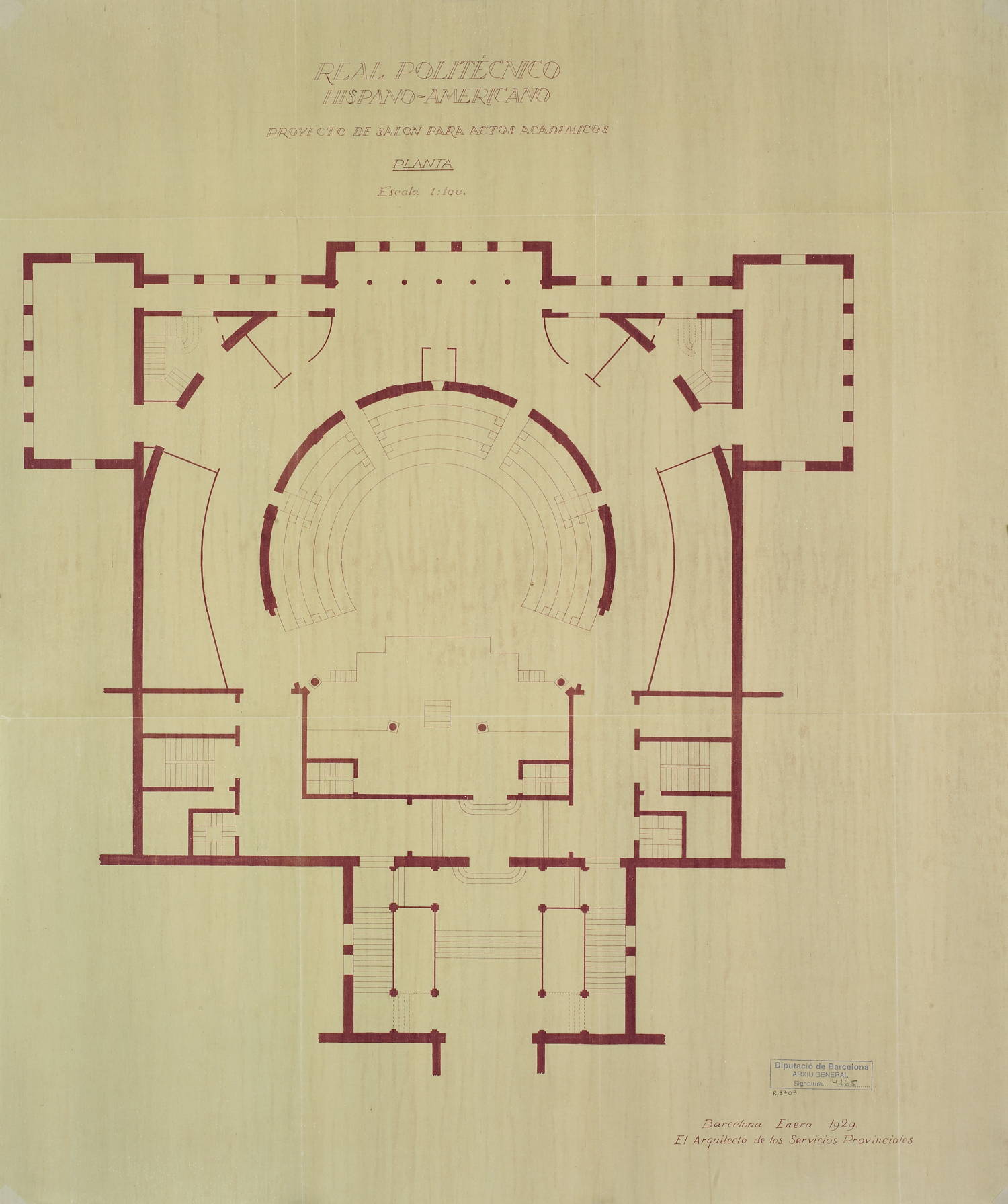 Rubió va dissenyar un edifici de dues plantes que a més tenia accés directe des de l’edifici gran de l’Escola d’Enginyers. 